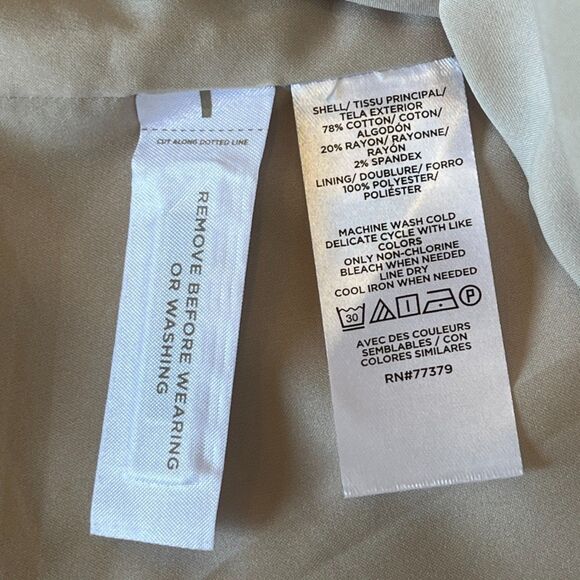 Ann Taylor One Button Khaki Blazer 2 Petite  Fitted Office Work Career Cotton - Picture 7 of 7